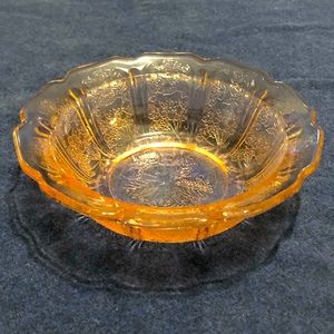 Vintage Jeannette pink depression 6” cherry blossom bowl